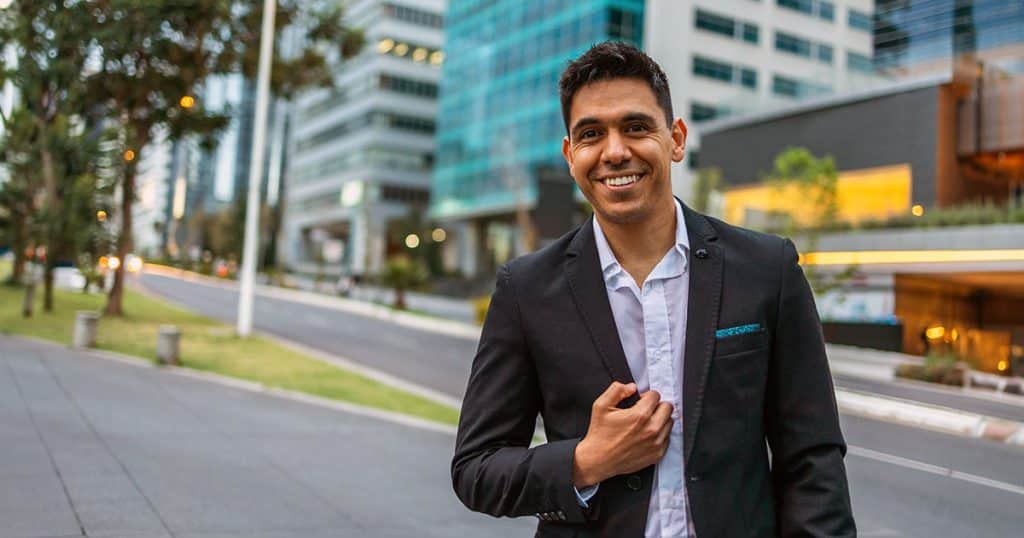 Smiling young male professional in Sydney, Australia